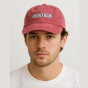 ON 34th Montauk Red 100% Cotton Baseball Cap